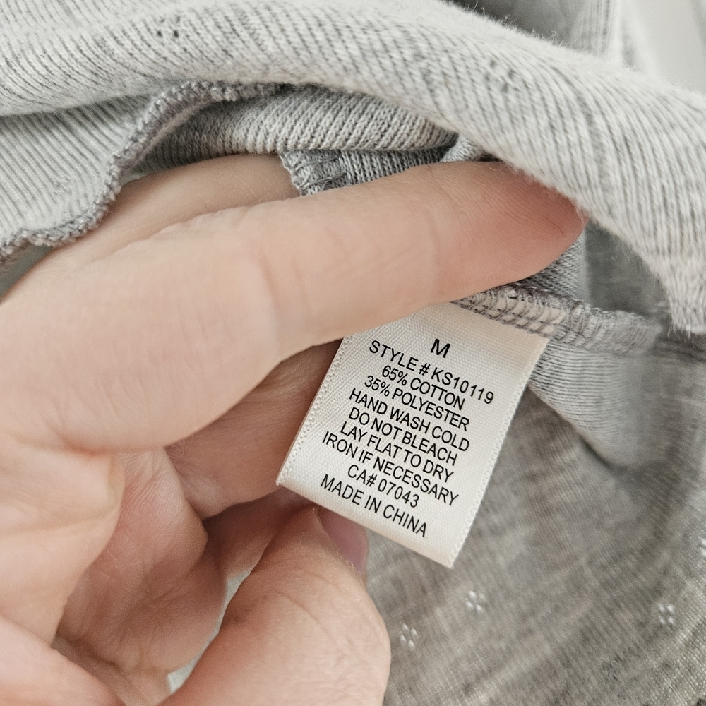 Kirious Gray Long Sleeve Crop Top With Ruffle And Bow Detail M - Picture 5 of 5